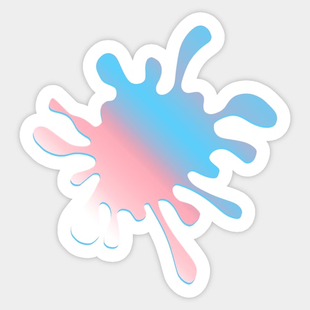 Transgender Pride Paint Splatter Sticker by VernenInk